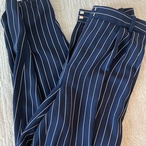 Babaton stripped navy trousers